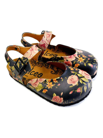 Calceo Enkelsandalen zwart/meerkleurig