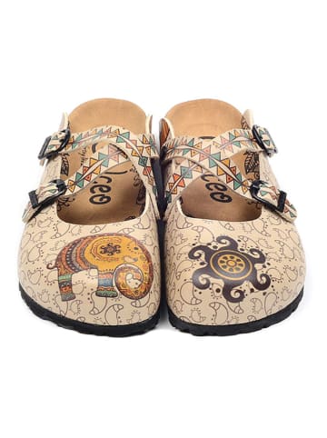 Calceo Clogs in Beige/ Bunt