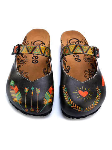Calceo Clogs auberginekleurig/meerkleurig