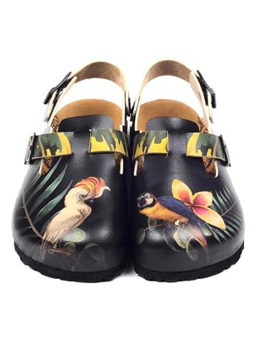 Calceo Enkelsandalen zwart/meerkleurig