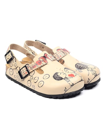 Calceo Enkelsandalen beige/meerkleurig