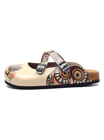 Calceo Chodaki w kolorze beżowym ze wzorem