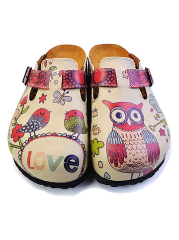 Calceo Clogs in Beige/ Bunt