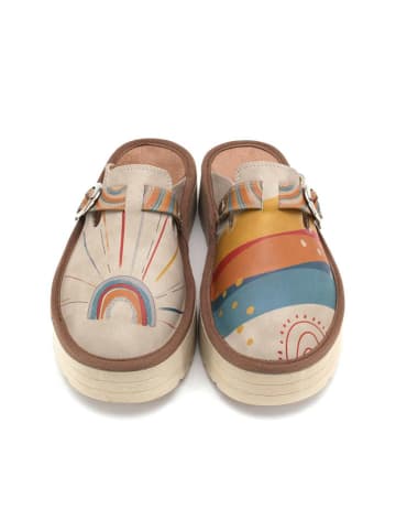 Calceo Clogs in Beige/ Bunt