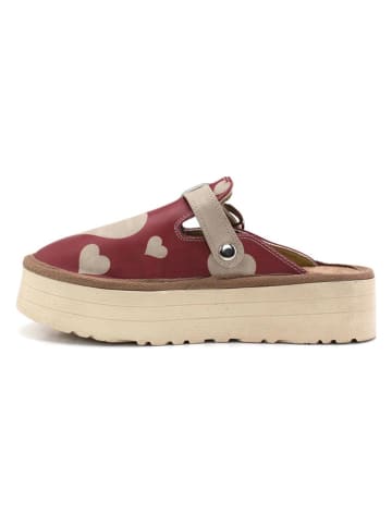 Calceo Clogs rood/crème