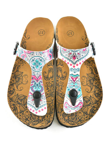 Calceo Teenslippers wit/meerkleurig