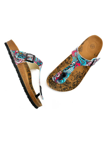 Calceo Teenslippers turquoise/roze