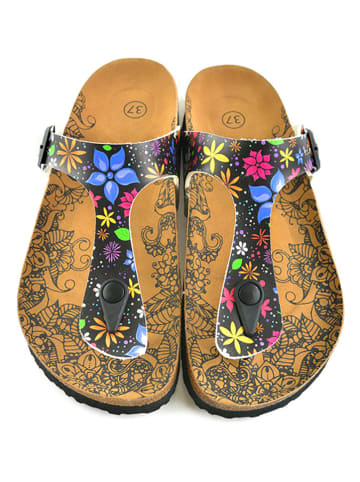 Calceo Teenslippers zwart/meerkleurig