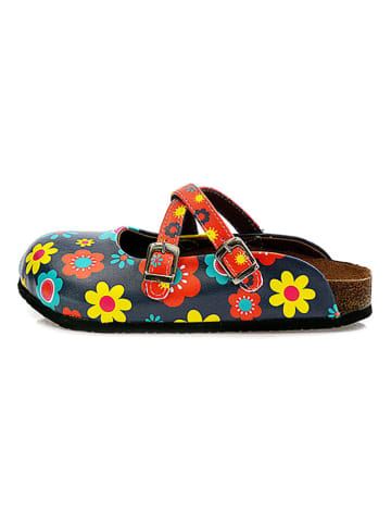 Calceo Clogs donkerblauw/meerkleurig