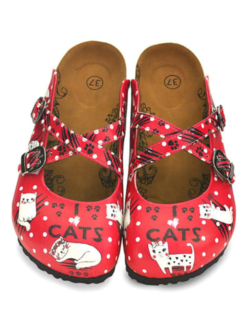 Calceo Clogs rood/meerkleurig