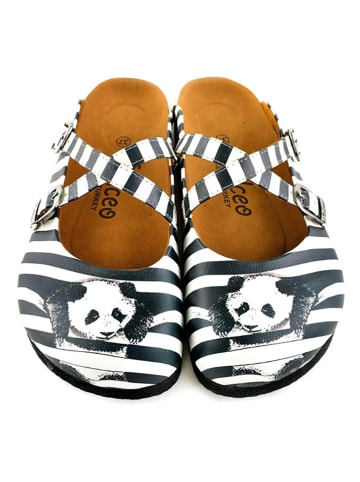 Calceo Clogs zwart/wit