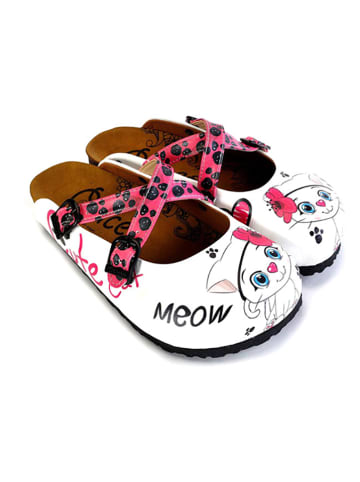 Calceo Clogs wit/meerkleurig