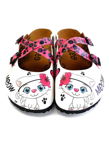 Calceo Clogs wit/meerkleurig