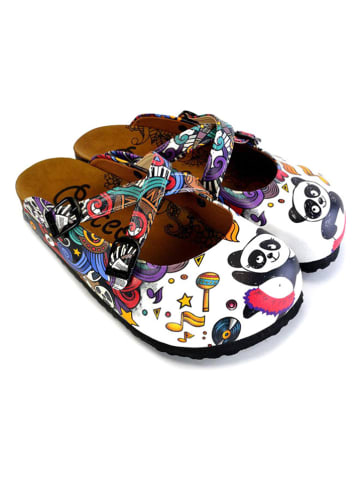 Calceo Clogs wit/meerkleurig