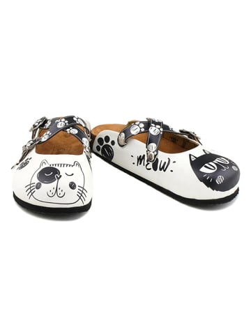 Calceo Clogs wit/zwart