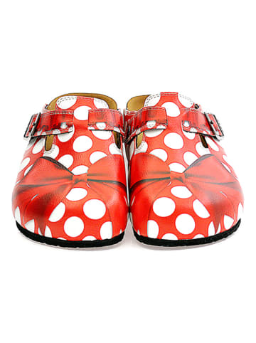 Calceo Clogs in Rot/ Bunt