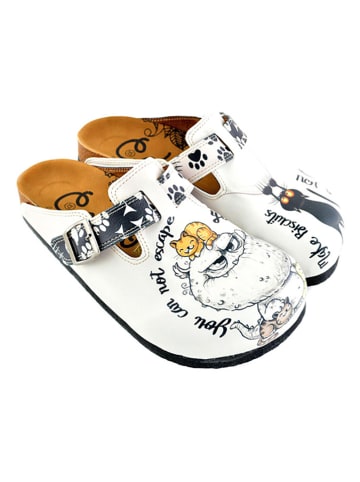 Calceo Clogs wit/meerkleurig