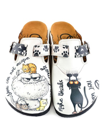 Calceo Clogs in Weiß/ Bunt