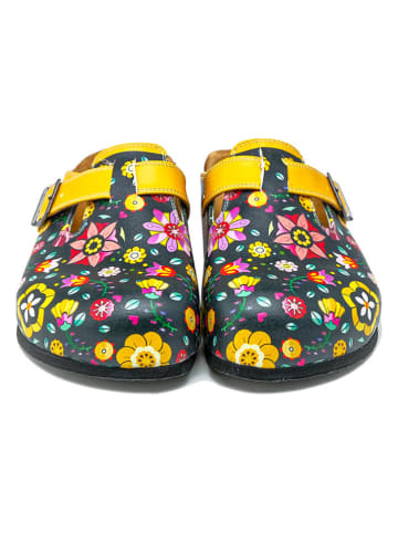 Calceo Clogs in Schwarz/ Bunt