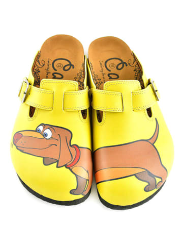 Calceo Clogs in Gelb/ Hellbraun