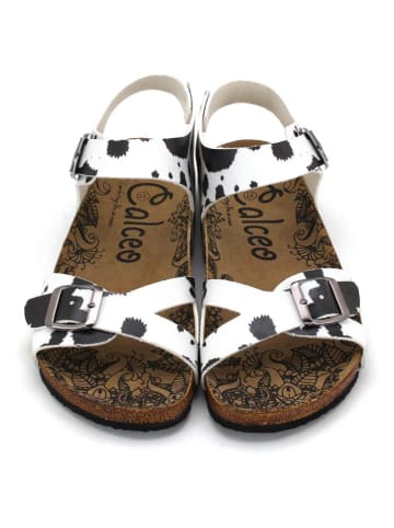 Calceo Sandalen wit/zwart