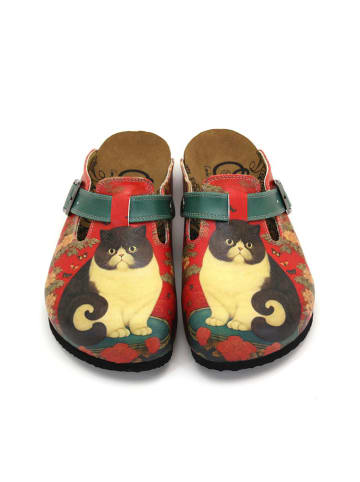 Calceo Clogs rood/meerkleurig