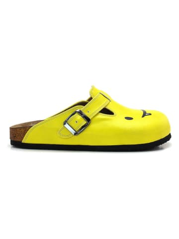 Calceo Clogs in Gelb/ Türkis