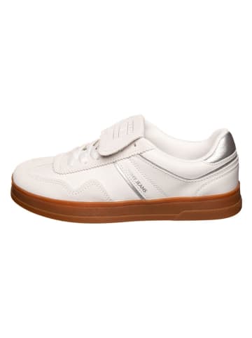 Tommy Hilfiger Shoes Leder-Sneakers in Creme/ Silber