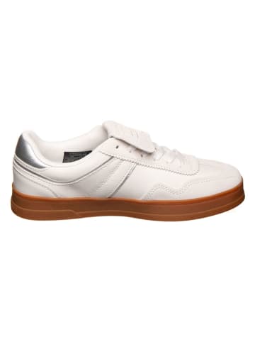 Tommy Hilfiger Shoes Leder-Sneakers in Creme/ Silber