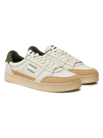 Tommy Hilfiger Shoes Leren sneakers kaki/beige/wit