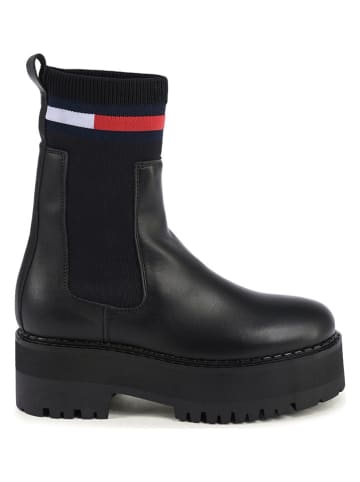Tommy Hilfiger Shoes Leder-Chelsea-Boots in Schwarz