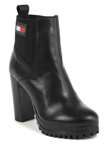 Tommy Hilfiger Shoes Leder-Chelsea-Boots in Schwarz
