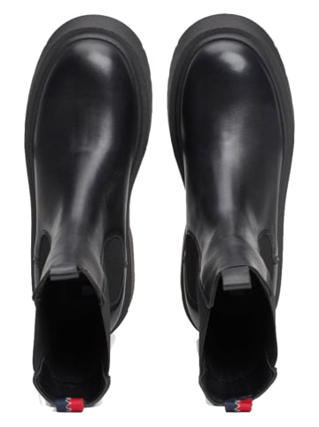 Tommy Hilfiger Shoes Skórzane sztyblety w kolorze czarnym
