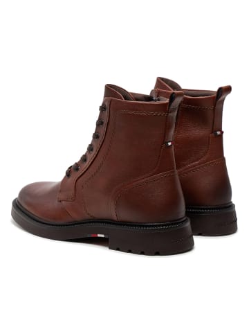 Tommy Hilfiger Shoes Skórzane botki w kolorze brązowym