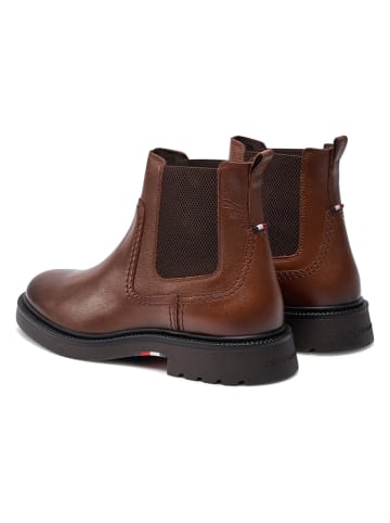 Tommy Hilfiger Shoes Skórzane sztyblety w kolorze brązowym