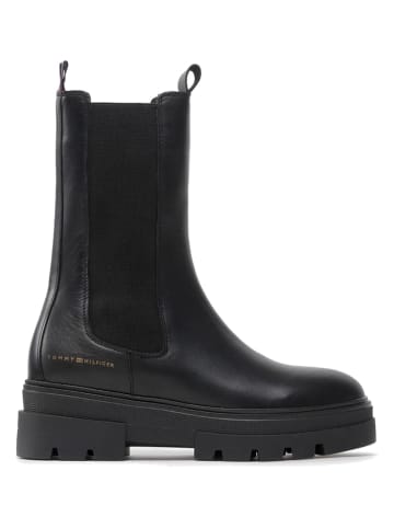 Tommy Hilfiger Shoes Leder-Chelsea-Boots in Schwarz