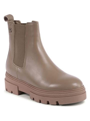 Tommy Hilfiger Shoes Skórzane sztyblety w kolorze jasnobrązowym