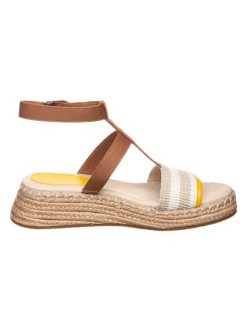 Tommy Hilfiger Shoes Leder-Keilsandaletten in Hellbraun