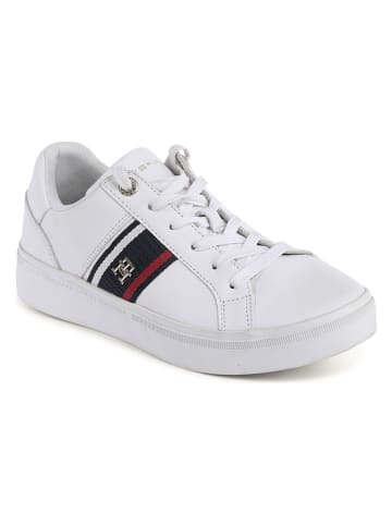 Tommy Hilfiger Shoes Skórzane sneakersy w kolorze białym