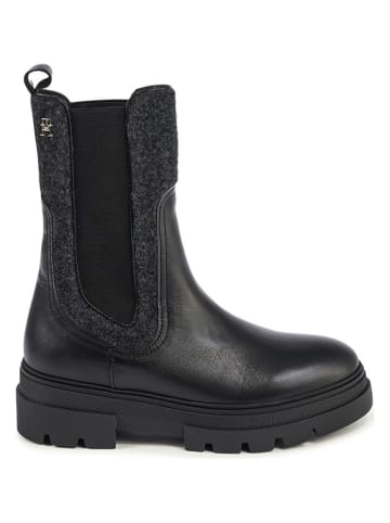 Tommy Hilfiger Shoes Leder-Chelsea-Boots in Schwarz
