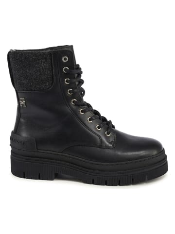Tommy Hilfiger Shoes Skórzane botki w kolorze czarnym