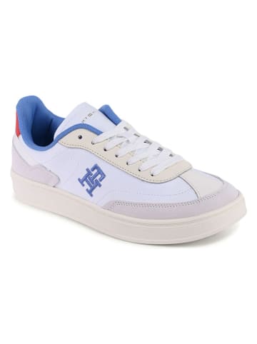 Tommy Hilfiger Shoes Leder-Sneakers in Beige/ Weiß/ Blau