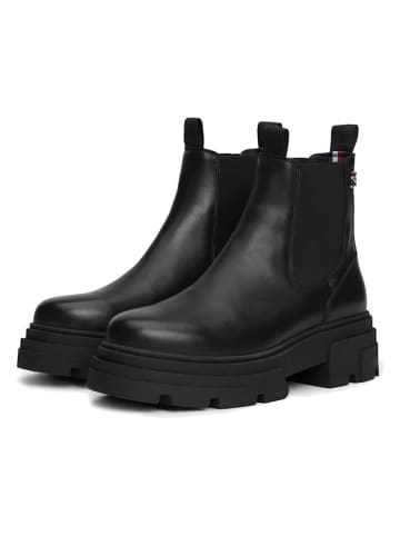 Tommy Hilfiger Shoes Leder-Chelsea-Boots in Schwarz
