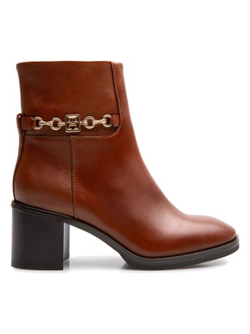 Tommy Hilfiger Shoes Skórzane botki w kolorze jasnobrązowym