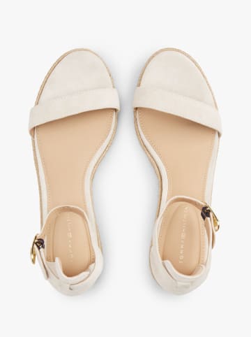 Tommy Hilfiger Shoes Sandały w kolorze beżowym na koturnie
