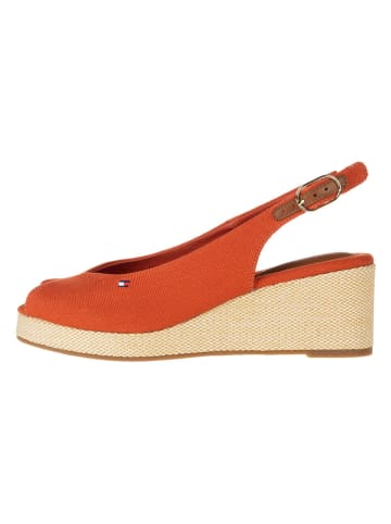 Tommy Hilfiger Shoes Sandały w kolorze czerwonym na koturnie
