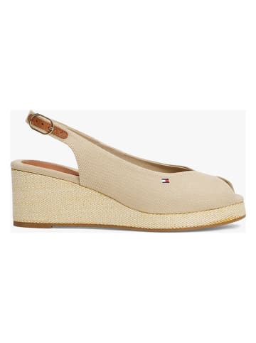 Tommy Hilfiger Shoes Sandały w kolorze beżowym na koturnie