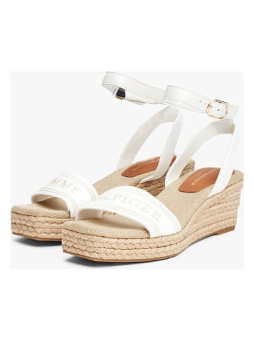 Tommy Hilfiger Shoes Sandały w kolorze białym na koturnie