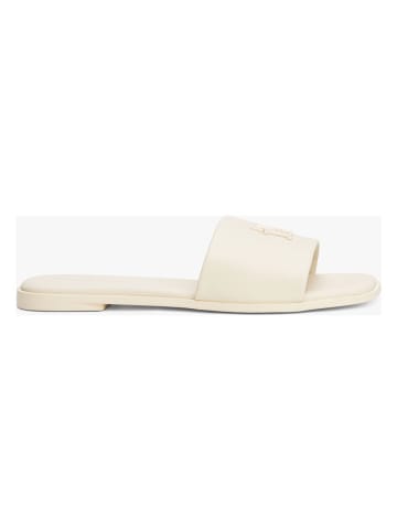 Tommy Hilfiger Shoes Leder-Pantoletten in Creme