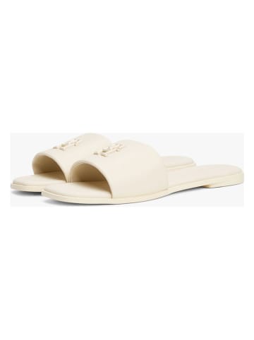 Tommy Hilfiger Shoes Leder-Pantoletten in Creme